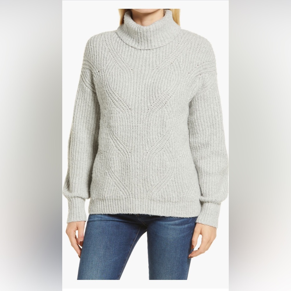 Caslon Cable Turtleneck Sweater